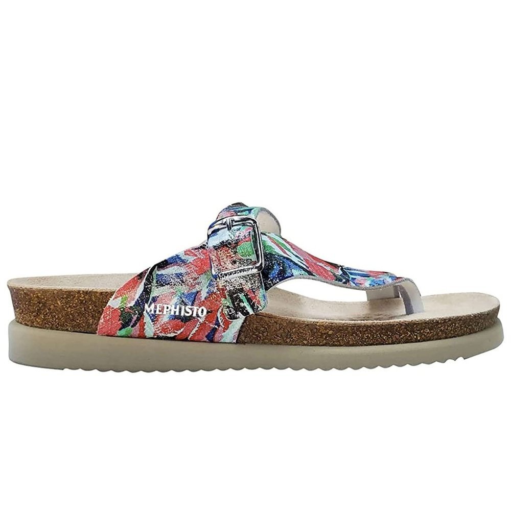 Mephisto Women's Helen Thong Sandals – Comfortable Cork Footbed Leather Sandals